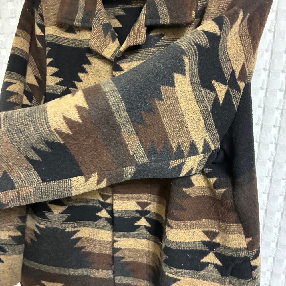Women's Brown and Tan Native/Western Patterned Coat